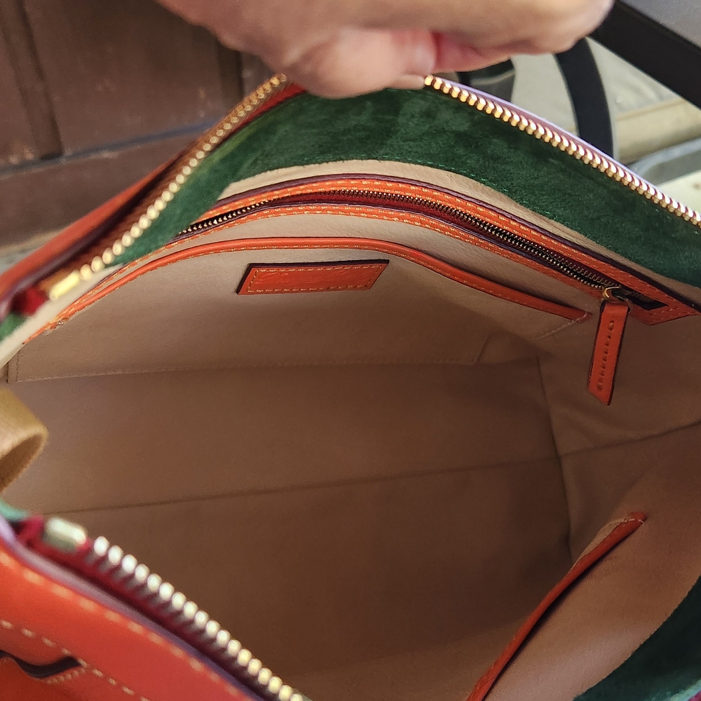 Dooney & Bourke Orange Leather Shoulder Bag - Picture 5 of 10